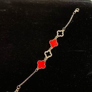 NWOT Blossom Red Clover Bracelet.